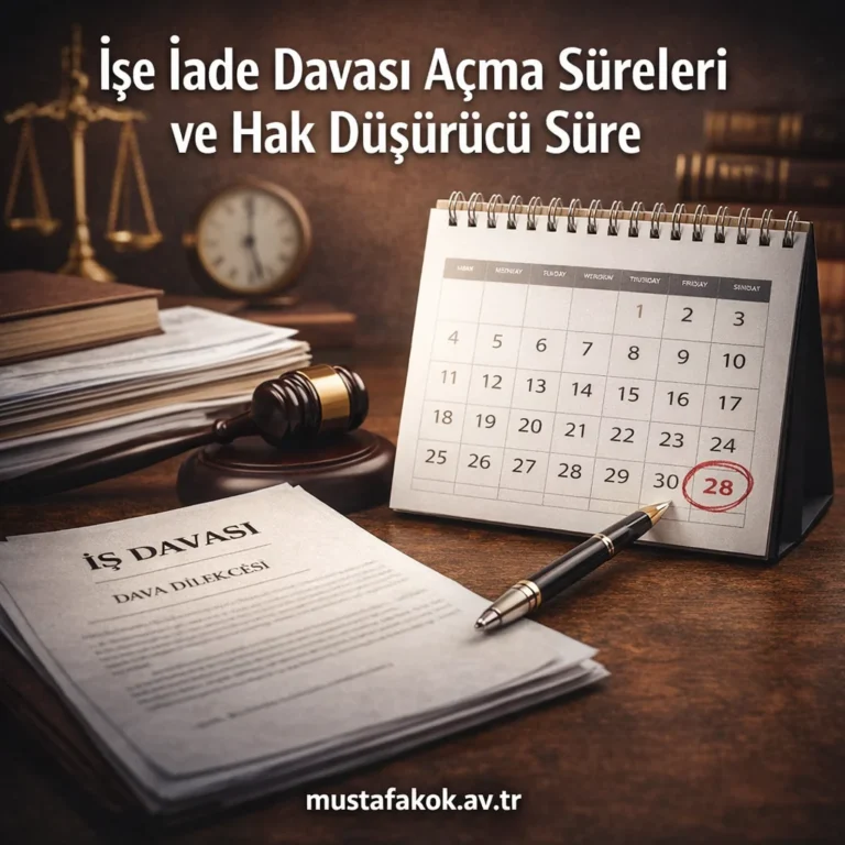 Takvim Üzerinde Işaretlenmiş Son Gün, Dava Evrakları Ve Kalem Ile Işe Iade Davası Açma Süresini Temsil Eden Görsel